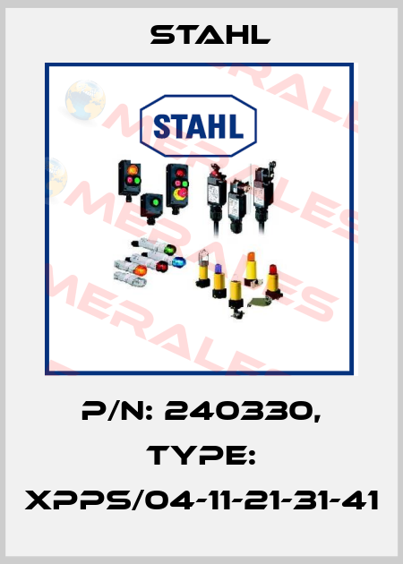 P/N: 240330, Type: XPPS/04-11-21-31-41 Stahl