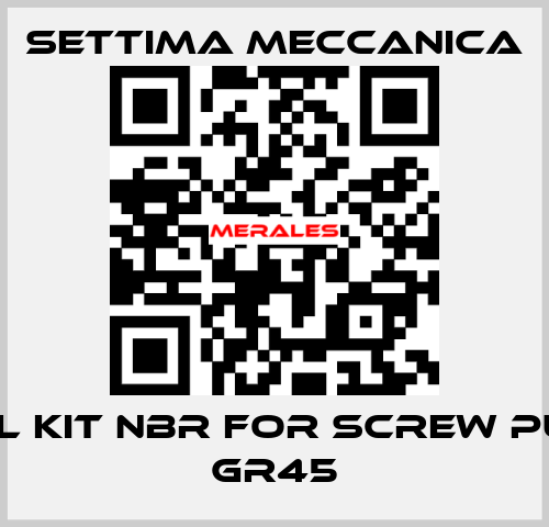 SEAL KIT NBR FOR SCREW PUMP GR45 Settima Meccanica