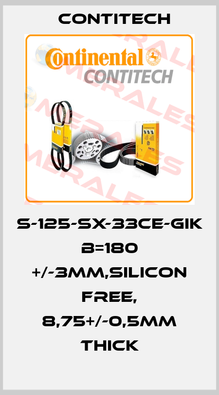 S-125-SX-33CE-GIK b=180 +/-3mm,silicon free, 8,75+/-0,5mm thick Contitech