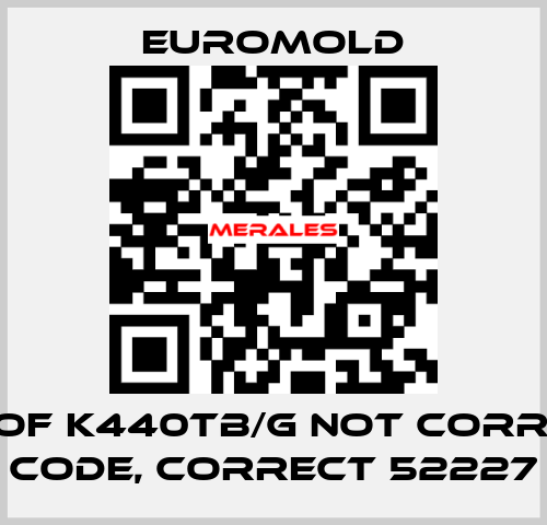 KIT OF K440TB/G not correct code, correct 52227 EUROMOLD