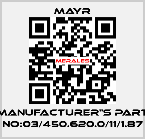Manufacturer"s Part No:03/450.620.0/11/1.87 Mayr