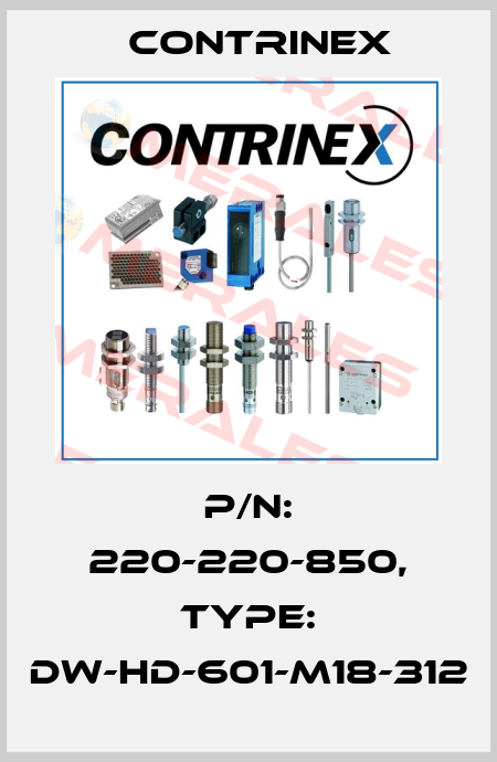 p/n: 220-220-850, Type: DW-HD-601-M18-312 Contrinex