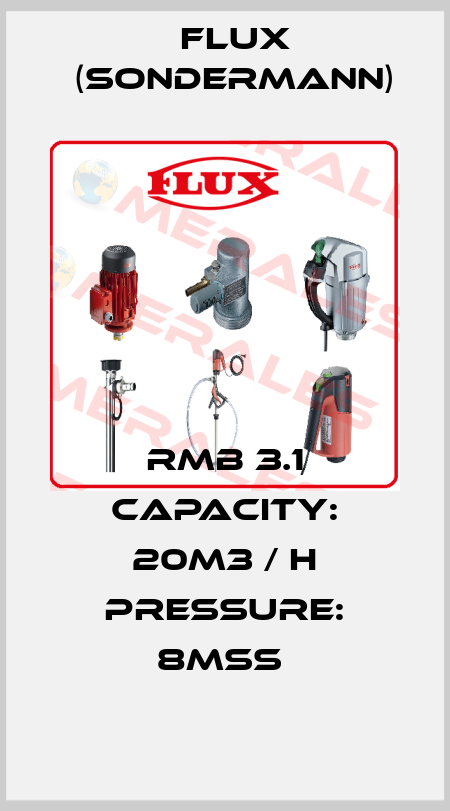 RMB 3.1 CAPACITY: 20M3 / H PRESSURE: 8MSS  Flux (Sondermann)
