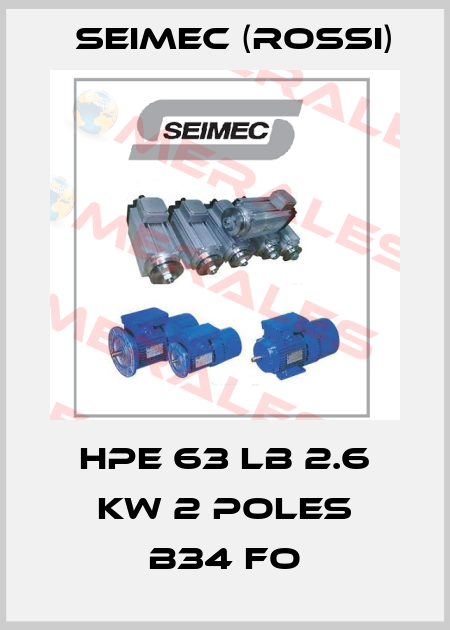 HPE 63 LB 2.6 KW 2 POLES B34 FO Seimec (Rossi)