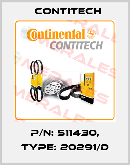 P/N: 511430, Type: 20291/D Contitech
