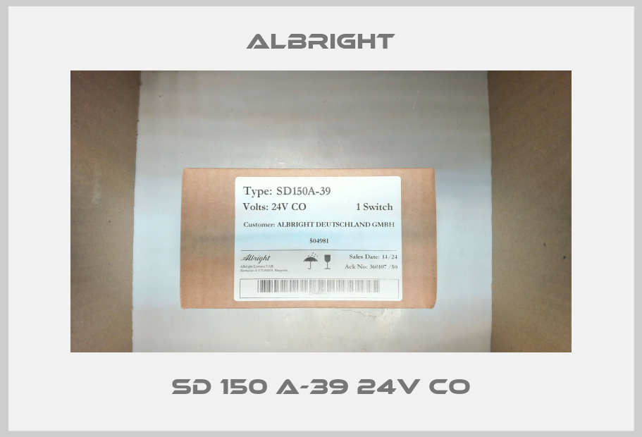 SD 150 A-39 24V CO Albright