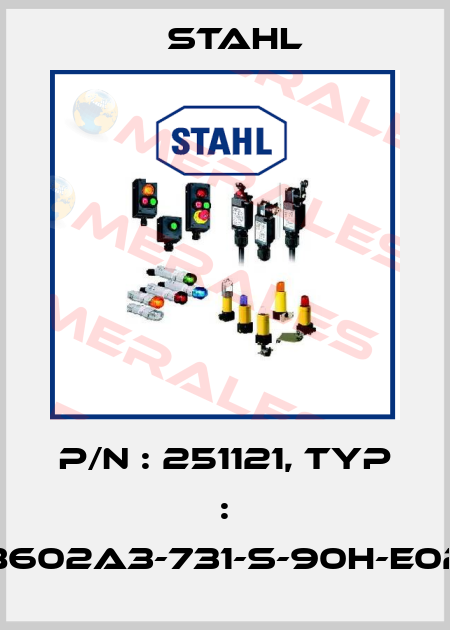 P/N : 251121, Typ : 8602A3-731-S-90H-E02 Stahl