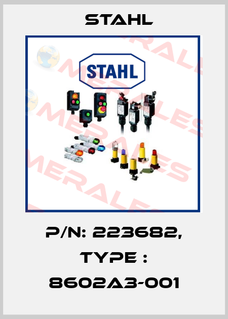 P/N: 223682, Type : 8602A3-001 Stahl