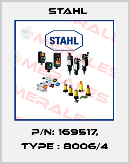 P/N: 169517, Type : 8006/4 Stahl