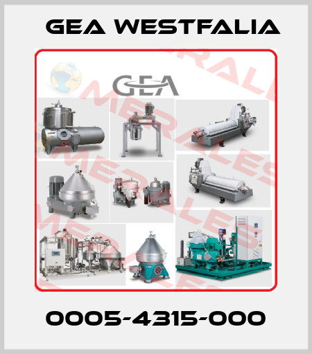 0005-4315-000 Gea Westfalia