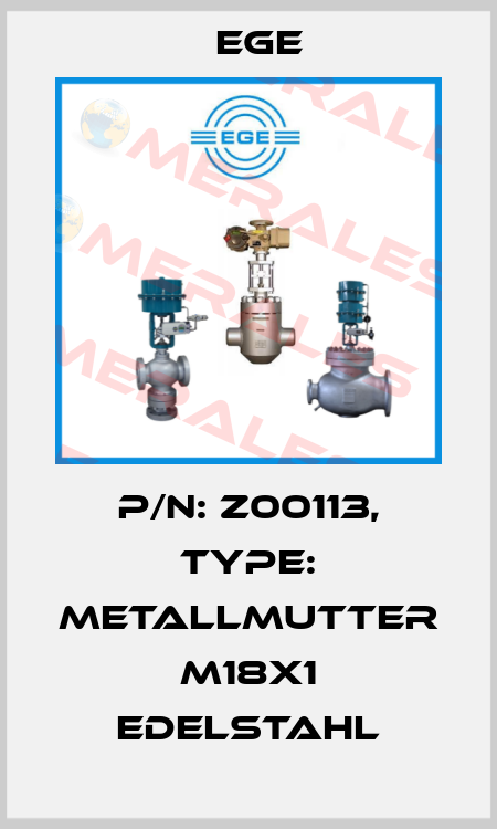 p/n: Z00113, Type: Metallmutter M18x1 Edelstahl Ege