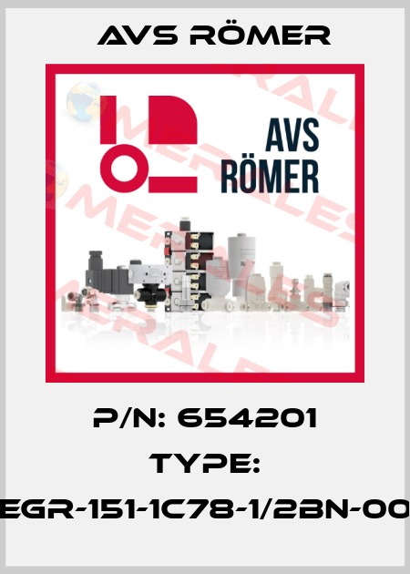 P/N: 654201 Type: EGR-151-1C78-1/2BN-00 Avs Römer