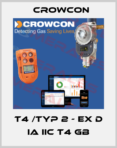 T4 /Typ 2 - Ex d ia IIC T4 Gb Crowcon