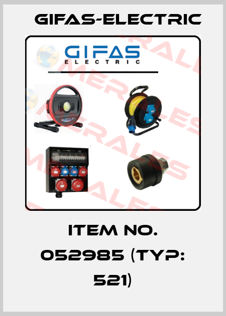 Item No. 052985 (Typ: 521) Gifas-Electric