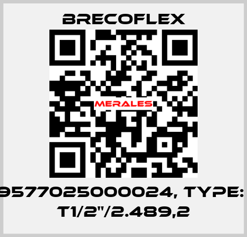 P/N: 9577025000024, Type: 25,4 T1/2"/2.489,2 Brecoflex