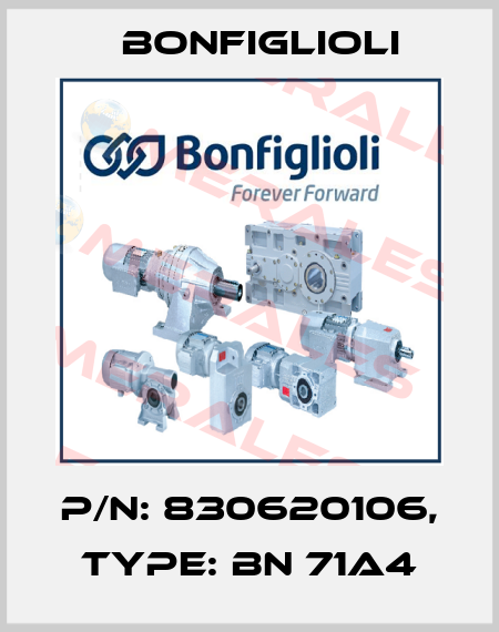 P/N: 830620106, Type: BN 71A4 Bonfiglioli