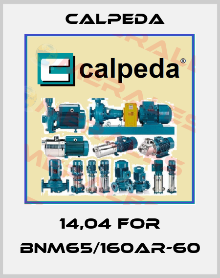 14,04 for BNM65/160AR-60 Calpeda