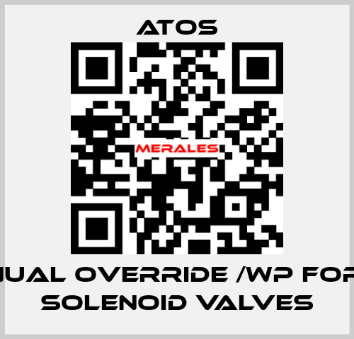 Manual override /WP for DHI solenoid valves Atos