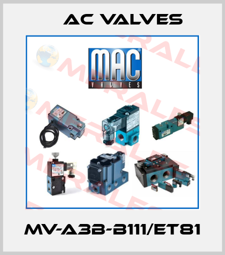 MV-A3B-B111/ET81 МAC Valves