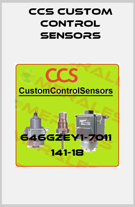 646GZEY1-7011  141-18 CCS Custom Control Sensors