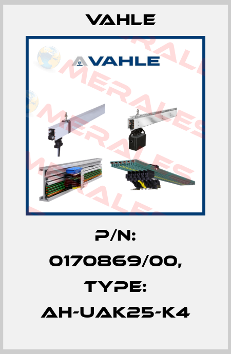 P/n: 0170869/00, Type: AH-UAK25-K4 Vahle