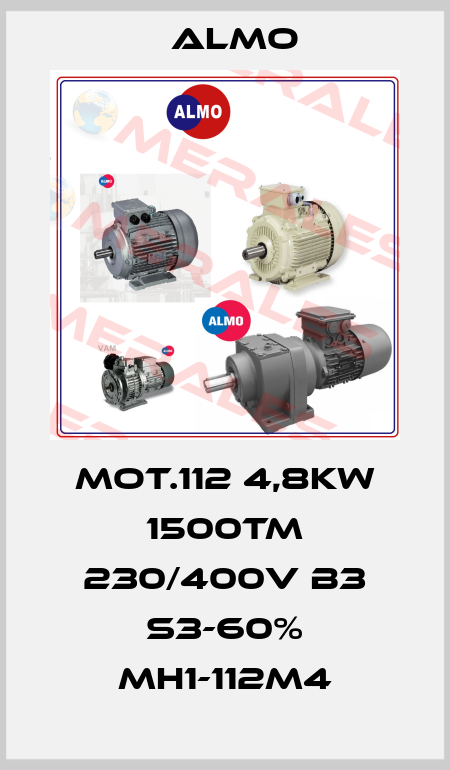 MOT.112 4,8KW 1500TM 230/400V B3 S3-60% MH1-112M4 Almo