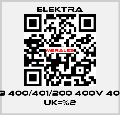 ERL3 400/401/200 400V 401.2A Uk=%2 ELEKTRA