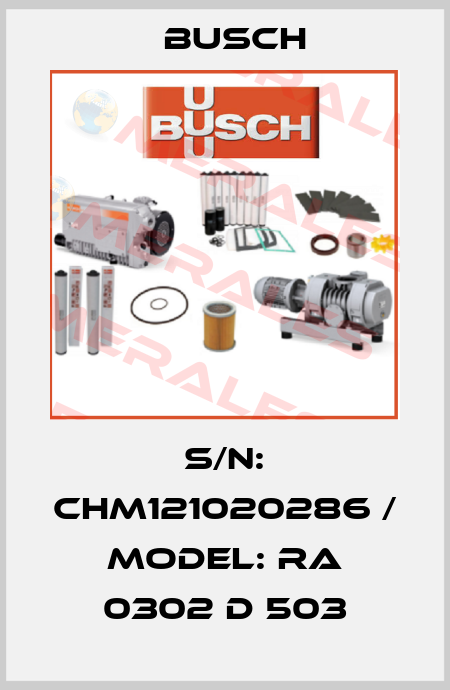 S/N: CHM121020286 / MODEL: RA 0302 D 503 Busch