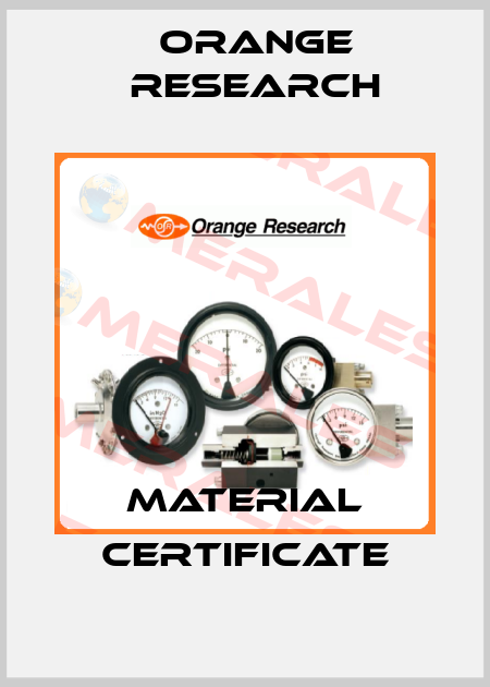 Material Certificate Orange Research