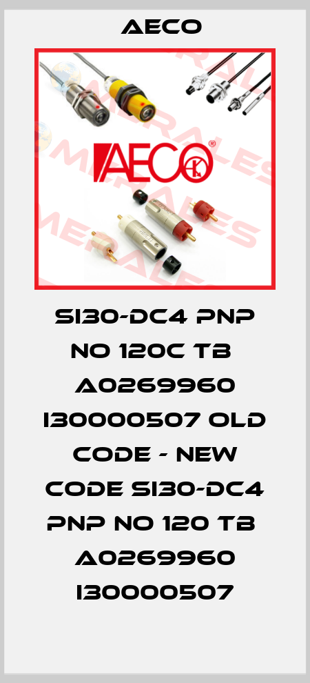 SI30-DC4 PNP NO 120C TB  A0269960 I30000507 old code - new code SI30-DC4 PNP NO 120 TB  A0269960 I30000507 Aeco