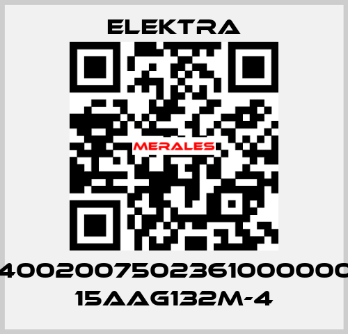 04002007502361000000 / 15AAG132M-4 ELEKTRA