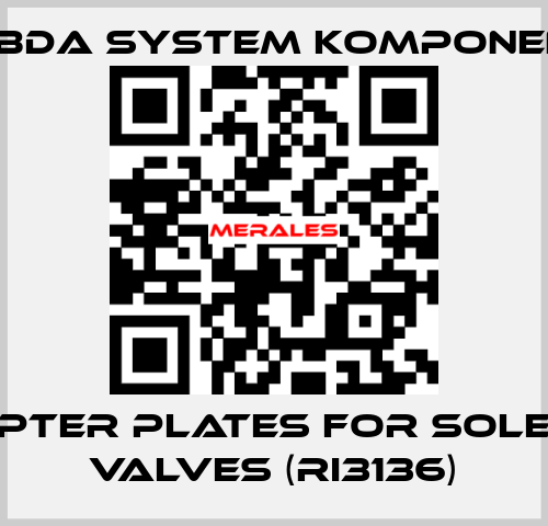 Adapter plates for solenoid valves (RI3136) LAMBDA SYSTEM KOMPONENTEN