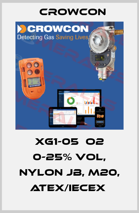 XG1-05  O2 0-25% Vol, nylon JB, M20, ATEX/IECEx  Crowcon