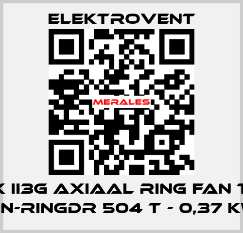 Atex II3G Axiaal ring fan type VN-Ringdr 504 T - 0,37 kW ELEKTROVENT