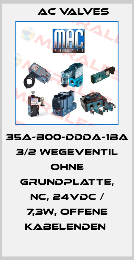 35A-B00-DDDA-1BA  3/2 Wegeventil ohne Grundplatte, NC, 24VDC / 7,3W, offene Kabelenden  МAC Valves