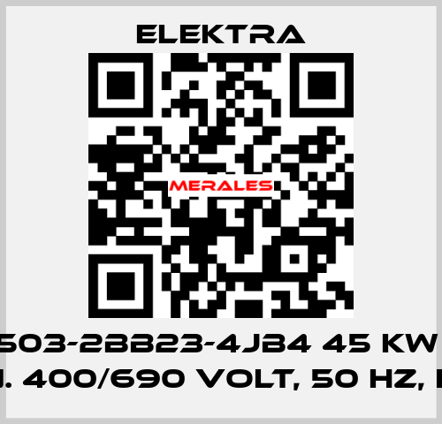 1TZ9503-2BB23-4JB4 45 kW 1500 1/min. 400/690 Volt, 50 Hz, IP 55 ELEKTRA