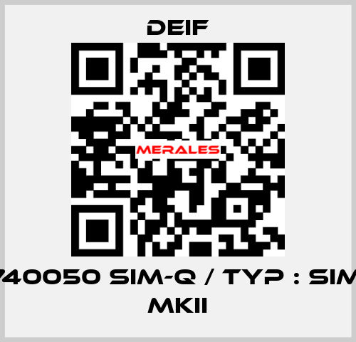 2961740050 SIM-Q / Typ : SIM-Q LF MKII Deif