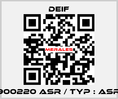 2961900220 ASR / Typ : ASR 20.3 Deif