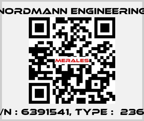 P/N : 6391541, Type :  2364 NORDMANN ENGINEERING