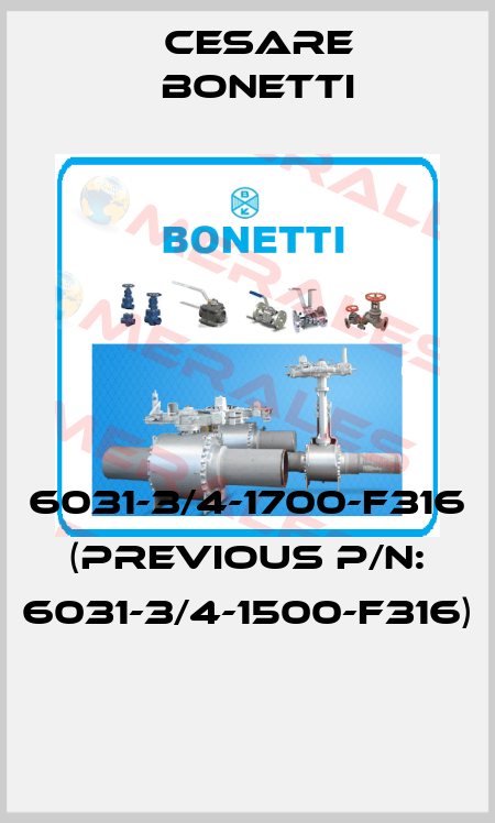 6031-3/4-1700-F316 (PREVIOUS P/N: 6031-3/4-1500-F316)  Cesare Bonetti