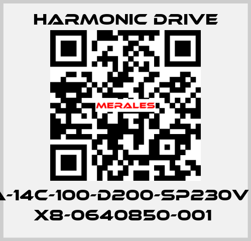 FHA-14C-100-D200-SP230V SN: X8-0640850-001  Harmonic Drive