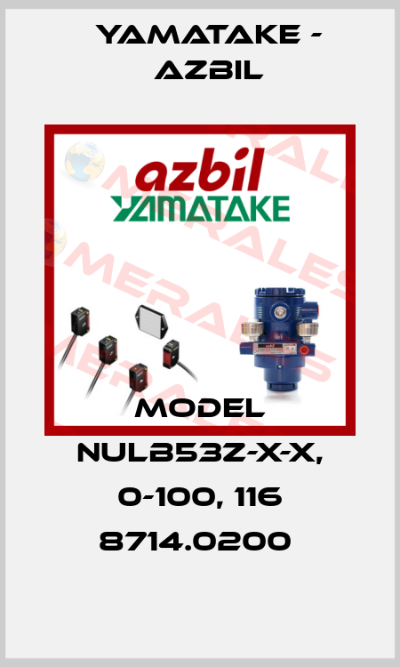 Model NULB53z-X-X, 0-100, 116 8714.0200  Yamatake - Azbil