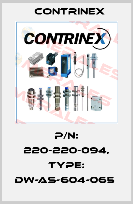 P/N: 220-220-094, Type: DW-AS-604-065  Contrinex