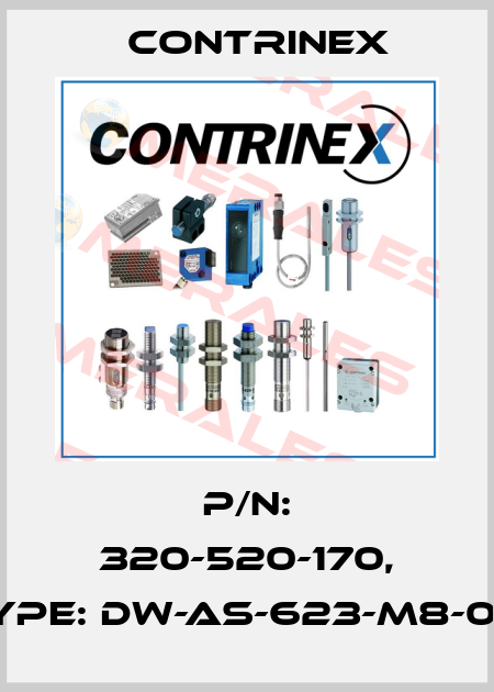 P/N: 320-520-170, Type: DW-AS-623-M8-001 Contrinex
