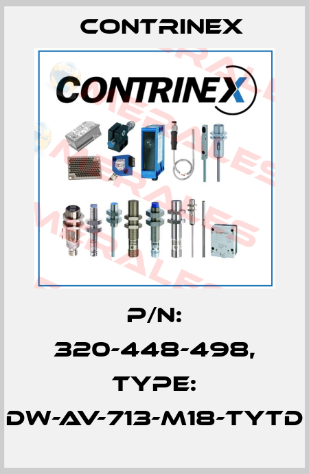 p/n: 320-448-498, Type: DW-AV-713-M18-TYTD Contrinex