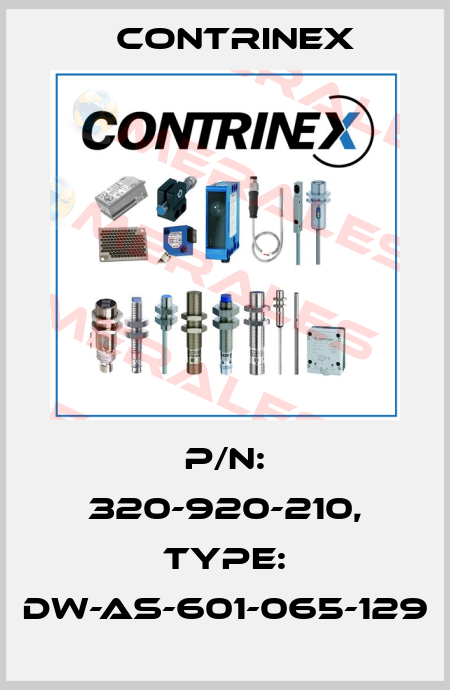 p/n: 320-920-210, Type: DW-AS-601-065-129 Contrinex