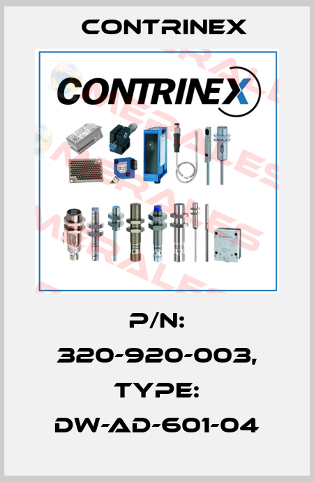 p/n: 320-920-003, Type: DW-AD-601-04 Contrinex