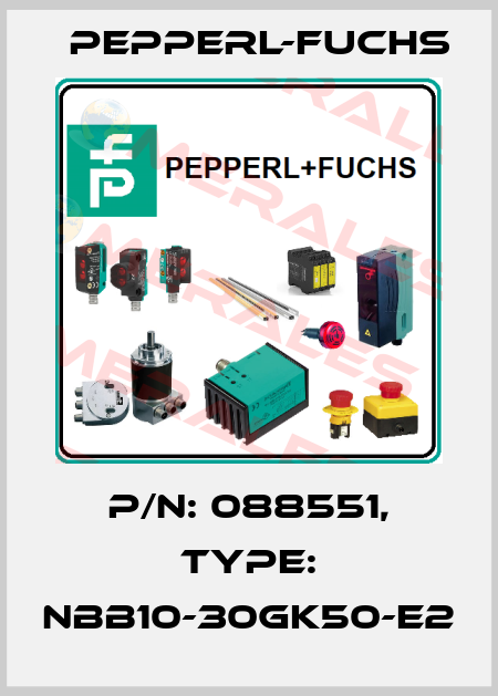 p/n: 088551, Type: NBB10-30GK50-E2 Pepperl-Fuchs
