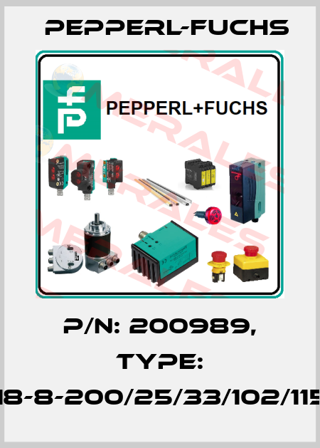 p/n: 200989, Type: GLV18-8-200/25/33/102/115-5M Pepperl-Fuchs