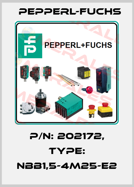 p/n: 202172, Type: NBB1,5-4M25-E2 Pepperl-Fuchs